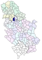 Localisation de la municipalité de Surčin en Serbie