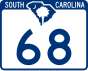 South Carolina Highway 68 marker