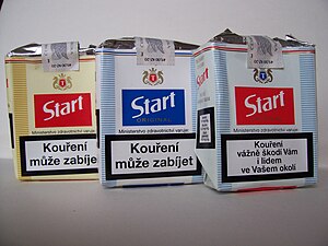 Česky: Základní řada cigaret Start, 2010