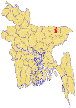 Location of Sunamganj (Sadar) সুনামগঞ্জ (সদর)