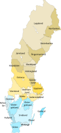As províncias históricas da Suécia