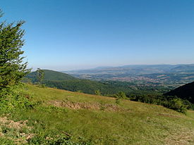 Vue de Svrljig depuis les Svrljiške planine