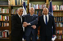 El expresidente israeli Reuven Rivlin con los primeros ministros