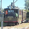 NSWGR Steam Tram and Trailer at Valley Heights 2023-07-08