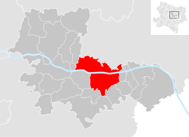 Poloha obce Tulln an der Donau v okrese Tulln (klikacia mapa)