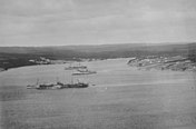 Amerikaanse marineschepen in Trepassey Bay in mei 1919