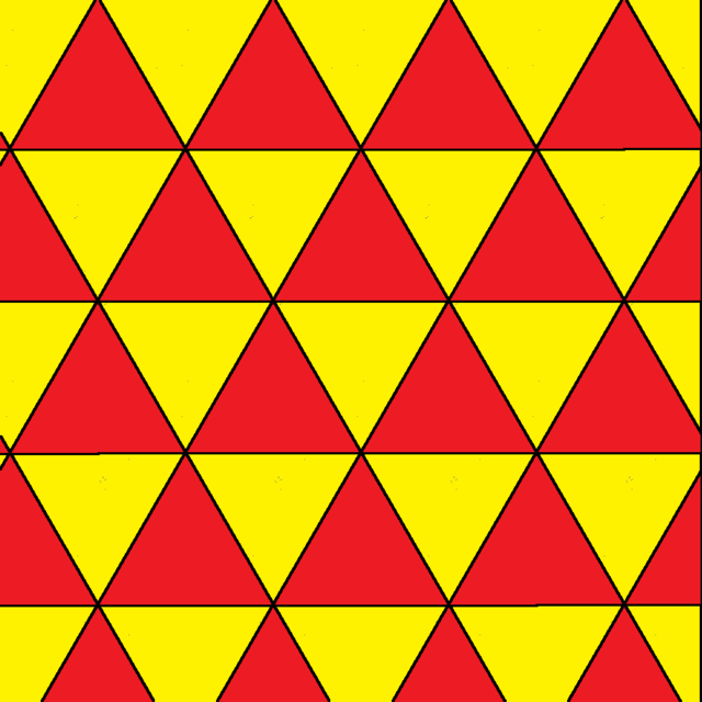 Tiling of the plane by regular triangles