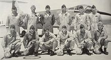 Photographie en noir et blanc de la classe 64-C de l'école des pilotes d'essai de l'United States Air Force.