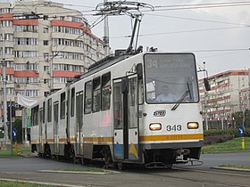 ブカレスト市電の主力車両・V3A（2018年撮影）