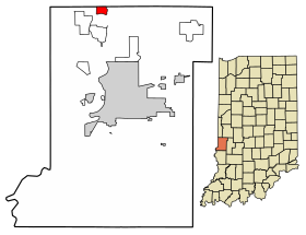 Location of Shepardsville in Vigo County, Indiana.