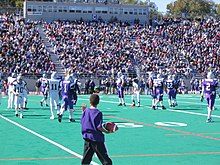 The Western Mustangs compete in a number of sports, including Canadian football. WesternFootballInPlay.jpg