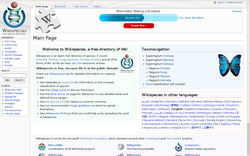 Detail of the Wikispecies main page.