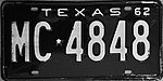 Номерной знак Техаса 1962 года.jpg