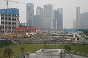 Expo Center station under construction (October 2018)