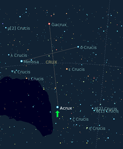 Az Acrux (Alfa Crucis) a Dél Keresztje csillagképben