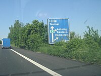 L'A16 au niveau d'Antoing, en direction de Tournai.