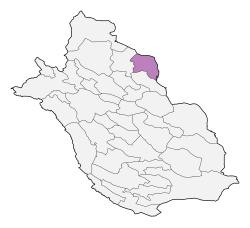 Location of Bavanat County in Fars province