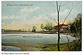 Boothaus und See, Postkarte, um 1910