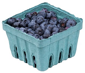 English: A pack of blueberries from a organic ...
