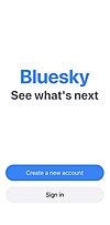 Écran d'accueil de l'application Bluesky Social iOS