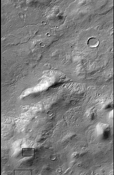 CTX context image of Hellas Planitia showing location of next two images