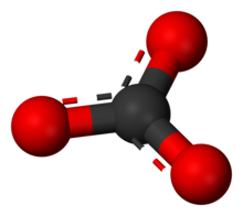 Model bola-dan-pasak dari anion karbonat