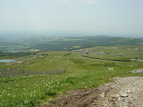 Vue aérienne de la station.