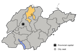 Location of Binzhou in Shandong