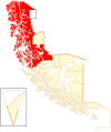 Location of the Natales commune in منطقه ماژلان و جنوبگان شیلی