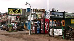 Commercial area along US 285 in Pine Junction