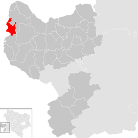 Poloha obce Ernsthofen v okrese Amstetten (klikacia mapa)