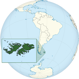 Falklandinsaarten sijainti