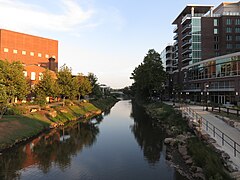 Falls Park on the Reedy from River Street Bridge in 2017