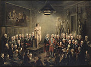 Visita de Gustavo III à Real Academia de Arte (Gustav III:s besök i Konstakademien) (1780) Museu Nacional de Belas-Artes da Suécia, em Estocolmo