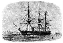 HMS Challenger embarked upon the first global marine research expedition in the 19th century. HMS Challenger (1858).jpg