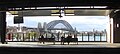 Northbound view from Platform 1 viewing Sydney Harbour Bridge, August 2007