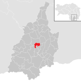 Poloha obce Kaindorf an der Sulm v okrese Leibnitz (klikacia mapa)