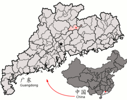 Location in Guangdong