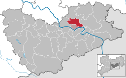 Läget för kommunen Lohmen i Landkreis Sächsische Schweiz-Osterzgebirge