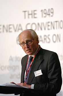 The most broadly accepted meaning of the rule of law, advocated by Lord Bingham of Cornhill, includes the principle of legality, human rights and commitment to democracy and international law. Lord Bingham of Cornhill (3704847298).jpg