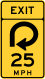 Zeichen W13-6 Richtgeschwindigkeit auf der Ausfahrt