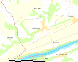 Mapa obce Monteaux