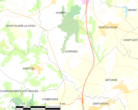 Mapa obce Jozerand