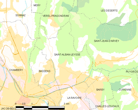 Mapa obce Saint-Alban-Leysse