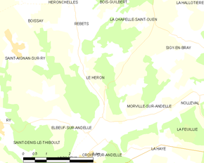 Poziția localității Le Héron
