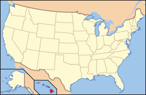 Peta Amerika Serikat, dengan Hawaii ditandai