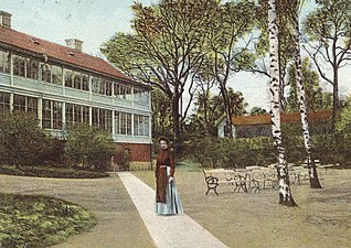 Värdshusets huvudbyggnad, vykort från omkring år 1900.