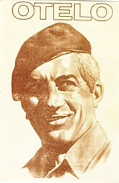 Campaign poster of a smiling Otelo Saraiva de Carvalh