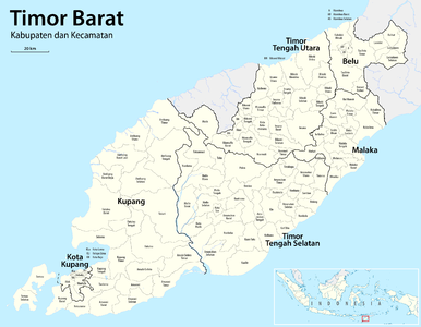Peta Kabupatén miwah Kecamatan ring Timor Barat