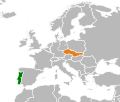 Portugal in grün und Tschechoslowakei in orange